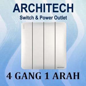 ARCHITECH INFINITY A63-K04B Sakelar/CETEKAN Lampu 4 Gang 2 Arah WHITE\nARCHITECH INFINITY A63-K04A Sakelar/CETEKAN Lampu 4 Gang 1 Arah WHITE