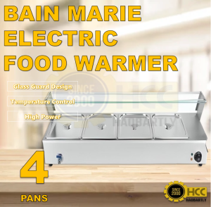 Electric Food Warmer Bain Marie 4 pans Heavy Duty Stainless Steel