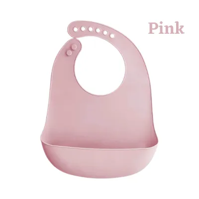 PANDA HOUSE 100% Soft Silicone Bib Adjustable Waterproof Feeding Baby Bibs Kids Aprons Children Bib Eating Meal Barang Baby