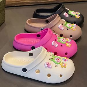 New Style WomenS Summer Clogs Cartoon Beach Half-Slippers MenS Outdoor Closed-Toe Soft-Soled Shoes
