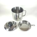 Oil Pot Gelas Saringan Minyak Dengan Tutup Bahan Stainless Steel GSF. 