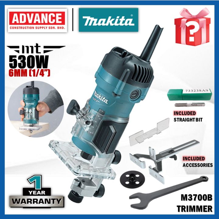 MAKITA MT SERIES M3700 M3700B Wood Trimmer 530W 6MM (1/4) Local