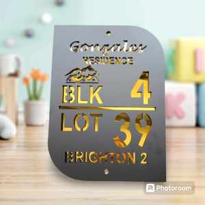 House Number Signage(Dahon Shape) Portrait Laser cut acrylic