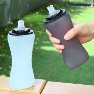 GOXBERK Lightweight Foldable Water Bottle Food Grade Silicone 350ml Capacity Travel Foldable Cup Creative Leak Proof Collapsible Sport Bottle Sports