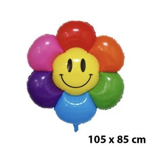 Balon Foil Karakter Bunga Matahari Daisy Smile Ukuran Super Jumbo Balon Ulang Tahun