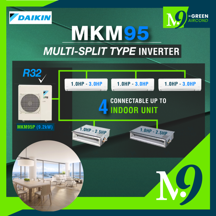 [ORIGINAL] DAIKIN Multi Split Inverter Air Conditioner MKMP Series R32 (MKM95P) CDKP25P/CDKP35P