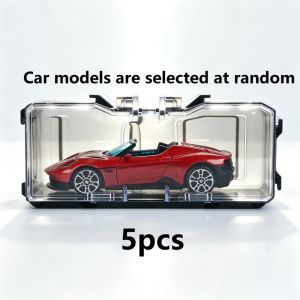 5pcs Toy Model Car Display Case Acrylic Clear Storage Box 1:64 Scale For Diecast Cars Display