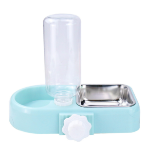 Bình đựng nước gắn chuồng tự động kèm chén ăn inox cho Chó Mèo (mẫu mới) - Hara Pet Store