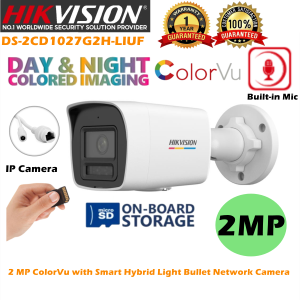 Hikvision CCTV IP Camera DS-2CD1027G2H-LIUF 2MP/4MP HD ColorVu With Smart Hybrid Light Built-in Mic With Audio Support Human and Vehicle Detection Motion Detection Support Mobile Remote Viewing Waterproof Network Camera