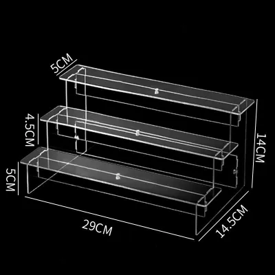 MLADEN 2/3/4/5 Tier Acrylic Display Stand Toy Cosmetics Showcase Anime Handicraft Car Model Transparent Ladder Shelf