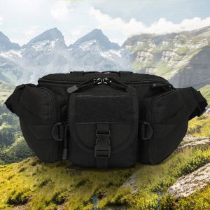 Multipurpose Fishing Pouch Nylon Portable Outdoor Sports Waist Pack Waterproof Large Capacity for Camping Hiking Traveling Running