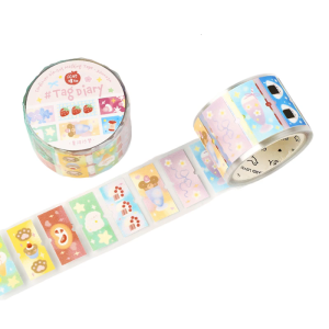 Scrapbooking Decorative Tape Glittering Cutout Tape Pre-cut Cartoon Sticker Roll For Journal Notebook Seal Envelope