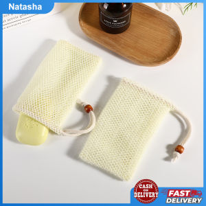 Mesh Soap Bag&Natural Sisal Soap Bubble Bag Soap Saver Net Pouch Exfoliating Bath Scrub