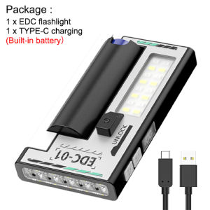 ASAFEE EDC-01 ไฟฉายมัลติฟังก์ชัน 300ลูเมน 5 LED ชาร์จไฟ TypeC ไฟ UV แดง น้ำเงิน ไฟฉุกเฉิน พกพาสะดวก แคมป์ปิ้ง เดินป่า กู้ภัย