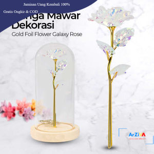 ACEVIVI Bunga Mawar Dekorasi Gold Foil Flower Galaxy Rose - AC0113 - Pink