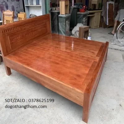 giường ngủ gỗ xoan đào 1m6x2m rác phản