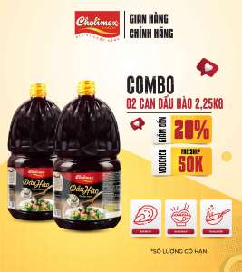 Combo 2 Can Dầu Hào Cholimex 225kg – Gia vị đậm đà tiện lợi cho chế biến món ăn chính hãng