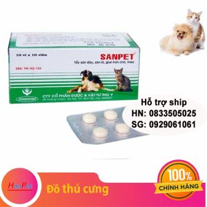 1 Vỉ 10 viên XỔ GIUN SANPET giun chó tẩy sán chó