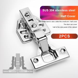 Authentic 304 stainless steel hinged clothes cabinet door silent buffering water immersion door hinged hinge curved straight pipe