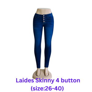 Ladies Jeans Skinny 4 Button Stretcheable (Size: 26-40) Awesome Quality Pants
