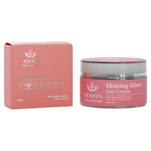 HIQWEEN SABUN RETINOL + SHINING GLOW DAY CREAM WITH SUNSCREEN Krim Siang Malam Niacinamide Mencerahkan Pencerah Kulit Flek Hitam Melasma