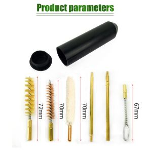 7pcs/set Pistol Gun Cleaning Kit Mat Hand Rod Brush Professional Tools .22 .45 .357 Glock 1911 Taurus G2C 9mm 9x19mm Para Caliber for Handgun Rifle Pistol Gun Brush Tool Kit Hunting Accessories