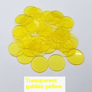 DEUKIO ชิปจานพลาสติก19มม. 100ชิ้นแผ่นสีใสสำหรับเกมบิงโกเกมส์สกุลเงินเหรียญพลาสติกการสอน