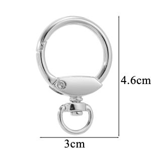 5PCS Swivel Spring O Ring Metal Round Shape Lobster Spring Clasps Openable Keychain Hook Connector Clasp Buckles DIY Jewelry
