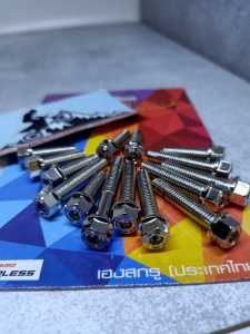 Baut probolt blok mesin F1ZR chrome kiri kanan model flower
