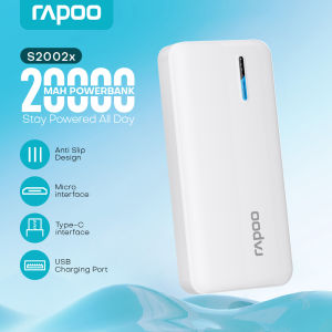 Rapoo S1005x(1W) 10000mAh  Power bank 11W Dual USB Type-C Micro Four-Port Output High Quality Powerbank
