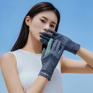Sarung Tangan Uv Motor/Sarung tangan olahraga anti-UV baru 2024 dengan bahan es kain yang dingin dan tutup lipat anti-selip untuk