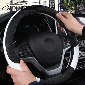 Auto Mechanist Faux Leather Car Steering Wheel Cover Four Seasons Universal Grip Cover