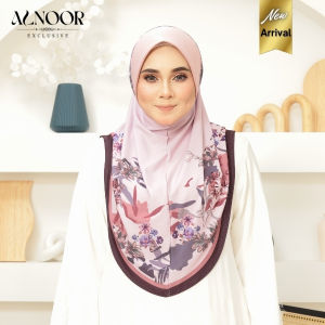 ALNOOR Tudung Sarung Devilia Printed Rania Mosscrepe Premium High Quality Elegant Muslimah Hijab