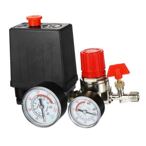 FUXING 120PSI Air Compressor Pressure Switch Adjustable Air Control Valve Manifold Regulator Gauges