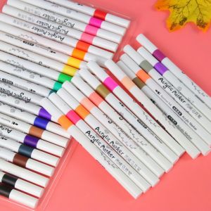 Bút Đánh Dấu acrylic 60 Màu Sắc Không Thấm Nước Chống Nhòe cao cấp bút chồng màu Dành Cho Học Sinh