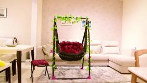 Household Childrens to Swing Baby Rocking Chair Steel Frame Indoor Swing Balcony Lazy Glider Baby Cradle Chair