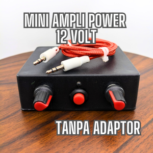 Power Ampli Mini 12v Stereo 2 Potensio Amplifier Class D + Adaptor 12 volt 2 Ampere 2x TDA2030