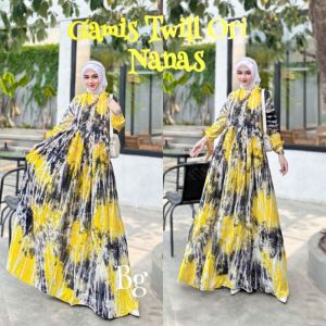 Gamis Twill BG Collection Motif Nanas