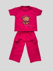 Setelan Cargo Anak Perempuan One Set Cargo Hornet Knit Motif Kartun 1 2 3 4 5 6 7 8 9 Tahun