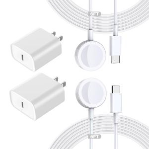 Fast Charging for Watch Charger2Pack PD USB C Fast iWatch Charger Block with 6FT Magnetic Wireless Cable for iWatch Charging Compatible with Watch Series 11/10/9/8/7/6/SE2/5/4/3/2/1/Ultra