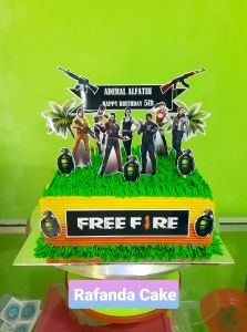 Cake Topper kue ulang tahun karakter Free Fire gratis custom nama