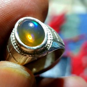 batu cincin perak kalimaya teh asli banten jarong siang malam nyala