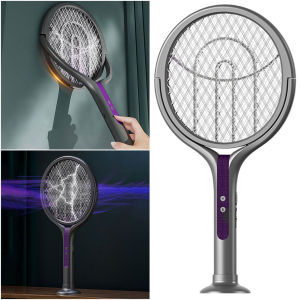 Rotating Head Bug Zapper Racket Rechargeable Mosquito Swatter Fly Killer and Mosquito Trap Lamp for Indoor and Outdoor