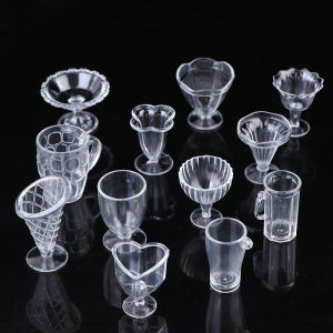 [Childhood MS] 12 cốc đựng kem Sundae Mini cái/bộ Đồ chơi cốc nhựa tạo mẫu đất sét tự làm