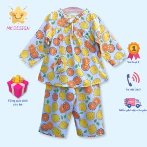 COMBO 2 Bộ quần áo Tole lanh cho bé gái MK Design Mẫu quần dài tay dài Đủ Size cho bé 5-35kg Chất vải tolel lanh loại 1 mềm mịn mát họa tiết dễ thương Hàng Việt Nam tặng kèm quà xinh cho bé