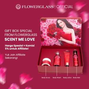 FLOWERGLASS GIFT BOX - Scent Me Love - (Body Wash - Body Mist - Body Scrub - Body Lotion)