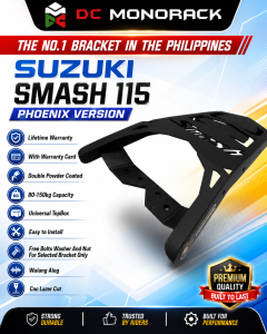 SUZUKI SMASH 115 CARB TOPBOX BRACKET PHOENIX VERSION HEAVY DUTY LIFETIME WARRANTY DOUBLE POWDER COATED CNC LAZER CUT PLUG AND PLAY
