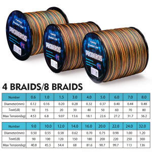 ZEEMIN PRO BEROS 300M 500M 1000M 8 Strands 10-100LB PE Braided Fishing Wire Multifilament Super Strong Fishing Line Japan Mixed Colors