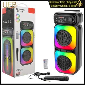 【UEB】BT Karaoke Speaker Support MIC/TF/USB/AUX Portable Speaker with Microphone for Party Outdoor Travel Birthday Gift