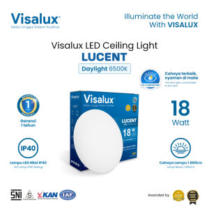 Visalux Lucent LED Ceiling Light 18W Daylight Outbow - Lampu Plafon Rumah Panel Light Bulat Cahaya Putih 6500K (Lucent-VPL9618R-DL)